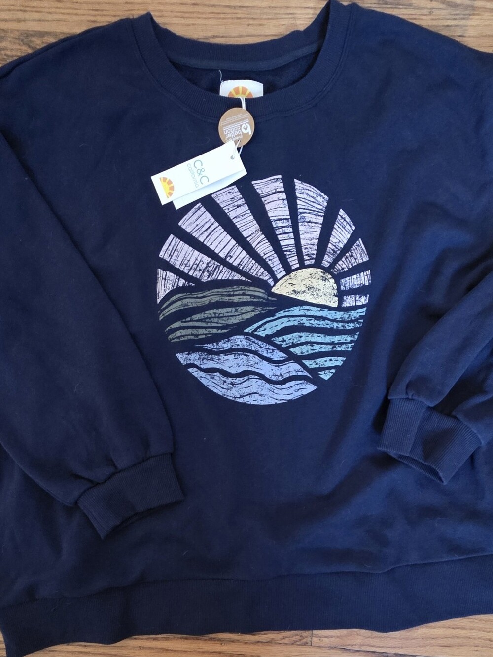 C&C California Navy Crewneck Sweatshirt, Sz 1X